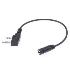 2 Pin K1 To 3.5MM Female Audio Earphone Transfer Cable For TYT For UV5R 888S