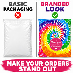 10×13 Tie Dye Designer Poly Mailers Boutique Shipping Bags Cute