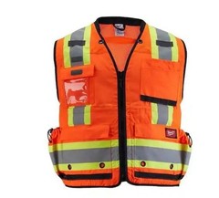 Milwaukee Orange Class 2 Surveyor’s High Visibility Safety Vest 2XL 3XL NEW