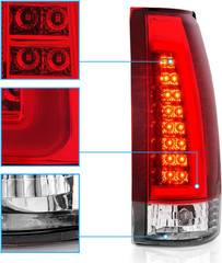 1988-1999 Chevy GMC Tahoe Suburban LED Tube Tail Lights Passenger Driver Lamps