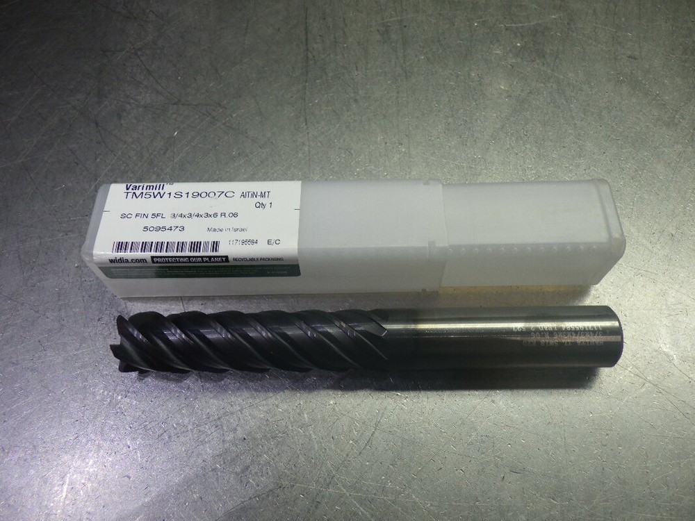 Widia/Hanita 3/4″ 5 Flute Carbide Cr Endmill .060″ R TM5W1S19007C (LOC2773D)