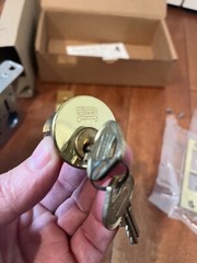 VTG NOS Russwin Elmhart 5048 Mortise door lock/cylinder/keys LH US3 mid century