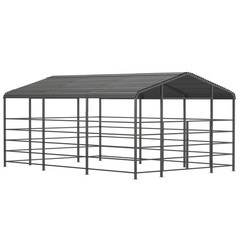 13x20ft Galvanized Livestock Shelter Metal Cattle Shed Steel Barn Horse Goat New