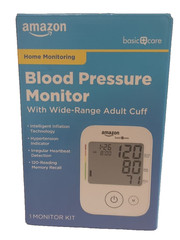 Amazon Basic Care Home Blood Pressure Monitor with Wide Range Arm Cuff