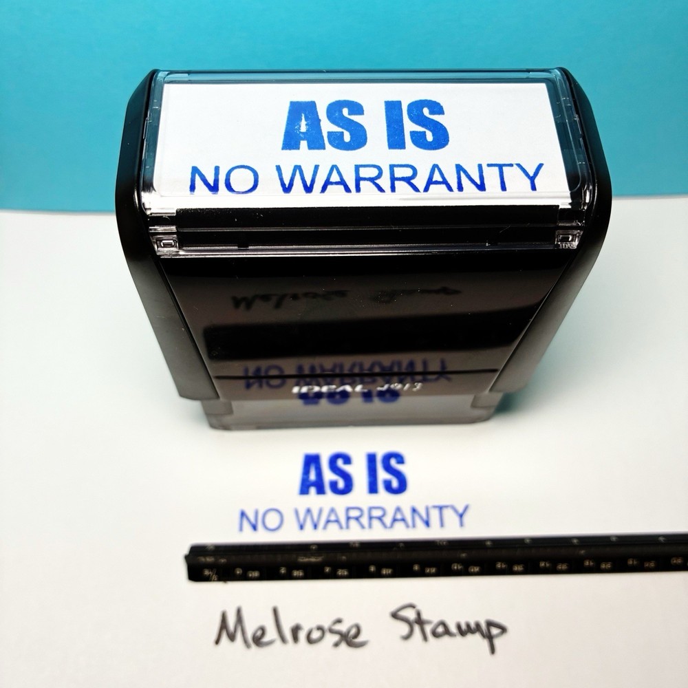 As Is No Warranty Rubber Stamp Blue Ink Self Inking Ideal 4913