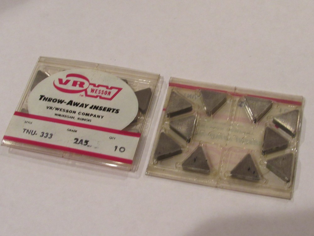 10 pcs VR WESSON TNU 333 / TNUN 160412 Grade 2A5 Carbide Inserts USA