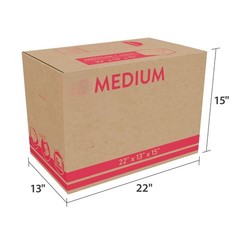 (10 pack) Medium Moving Boxes, 22 in. L x 13 in. W x 15 in. H, Kraft