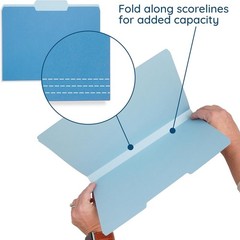200 Blue Summit Supplies Colorful File Folders with Tabs, Multi Colored File Fol