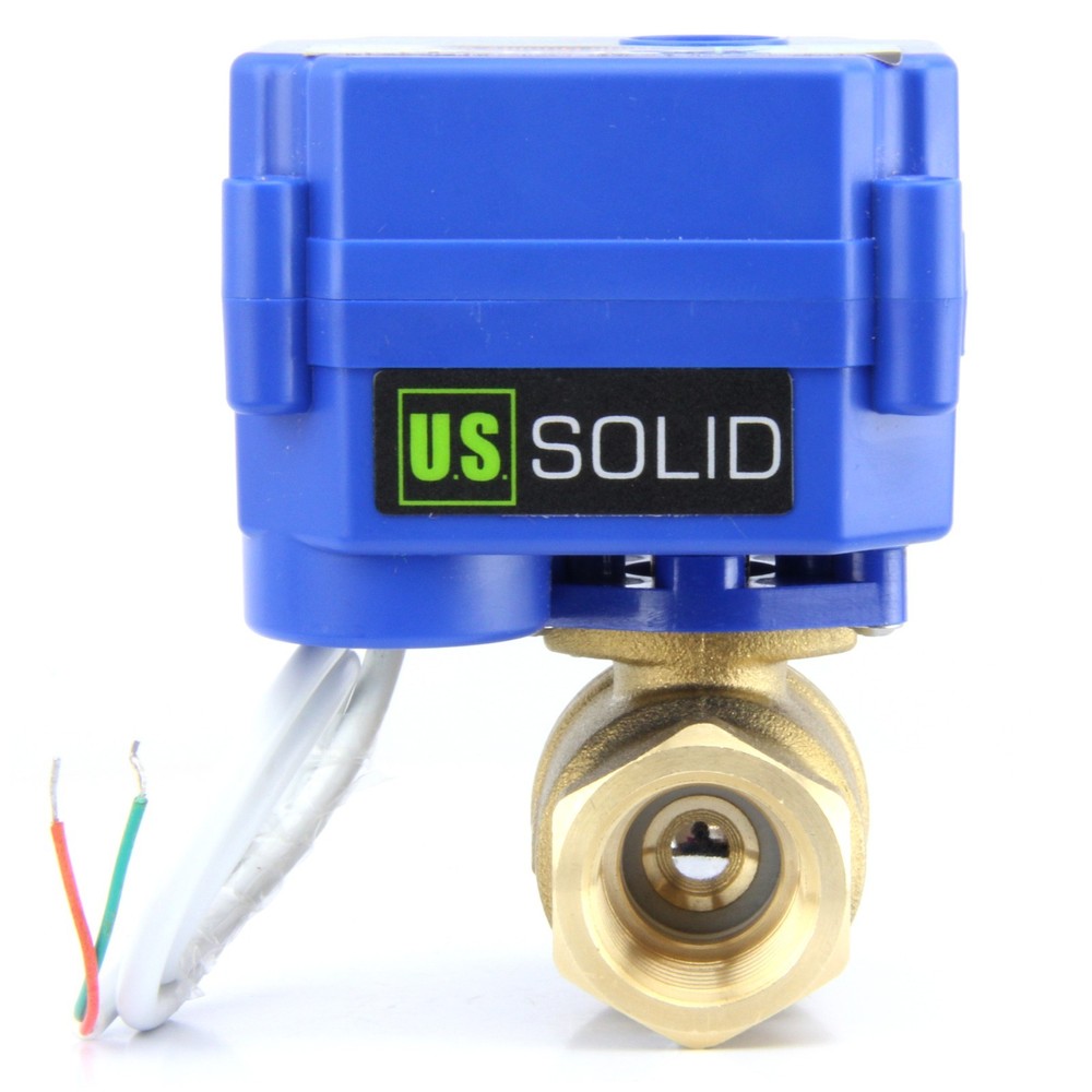 U.S. Solid 1/2″ NPT Motorized Ball Valve N/C 9V 12V 24V AC/DC 2-Wire Brass