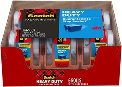Scotch Heavy Duty Shipping Tape 1.88″ x 22.2 Yd, 6 Rolls with Dispensers, NEW!..
