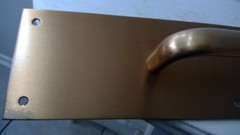SOLID Satin BRASS Door Pull Plate Handle 14″ x 3-1/2″ w Back Plate