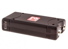 Mini Rechargeable Stun Gun 10MV w/ LED Light High Power BLACK Self Defense Tool