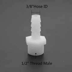 4 Pack 3/8 Barb to 1/2 NPT Male Thread Plastic Hose Pipe Fitting Adapter