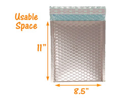 Nude Pink Metallic Bubble Mailers 8×12, 6×10, 4×8, Assorted Combo Shipping Pack