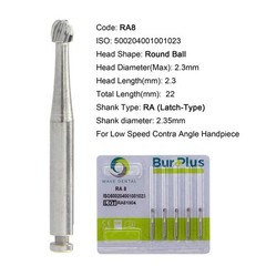 WAVE Dental Round Burs Latch Carbide Bur Slow Speed RA 1 2 3 4 5 6 7 8 2.35mm