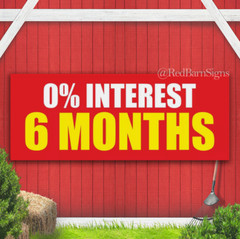 INTEREST 0% 6 MONTHS Advertising Banner Vinyl Mesh Sign Loan Insurance Bank Cash