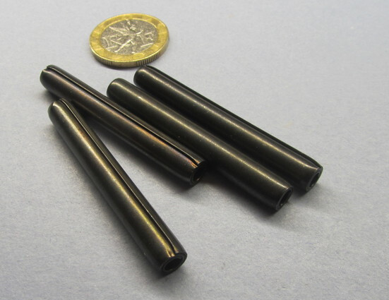 Steel Coiled Spring Pin, 1/4″ Dia x 2.00″ Length, 25 pcs