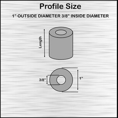 Aluminum Spacer 1″ OD x 3/8″ ID x Choose Your Length, Round Spacer Unthreaded…