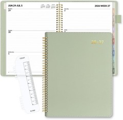 Elegant 2026-2027 Planner – 9×11.2 Leather, Extra Pages & Colorful Tabs