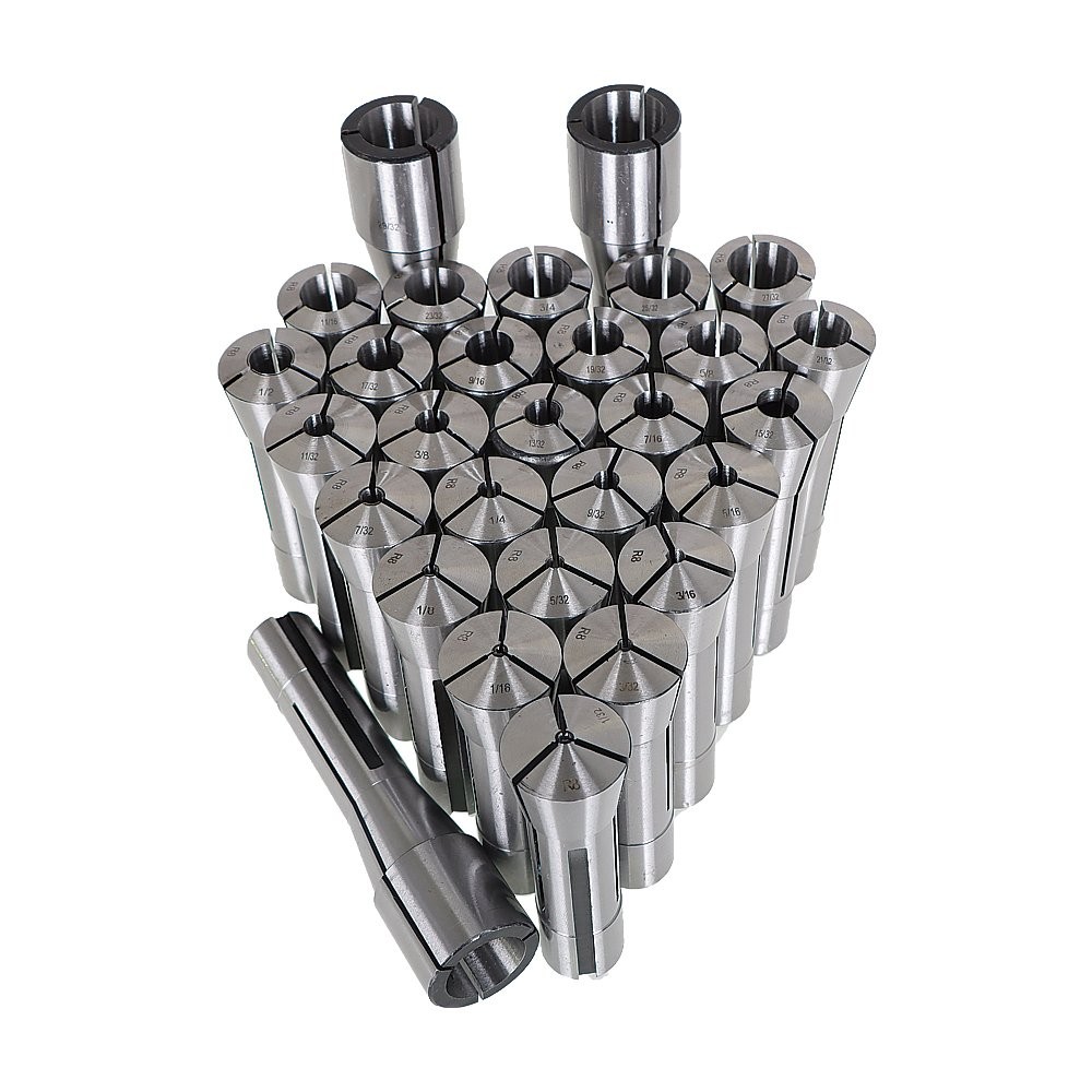 29 Pcs R8 Spring Collet Set Fractional 1/32″ To 1″ High Precision