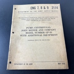 VTG Supply Manual Eng 7 8 9 2114 Maintenance Pump John Reiner GP-55 1956
