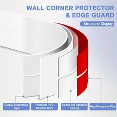 Wall Corner Protector Moulding Trim Peel and Stick Wall Corner Guards Trim Fl…