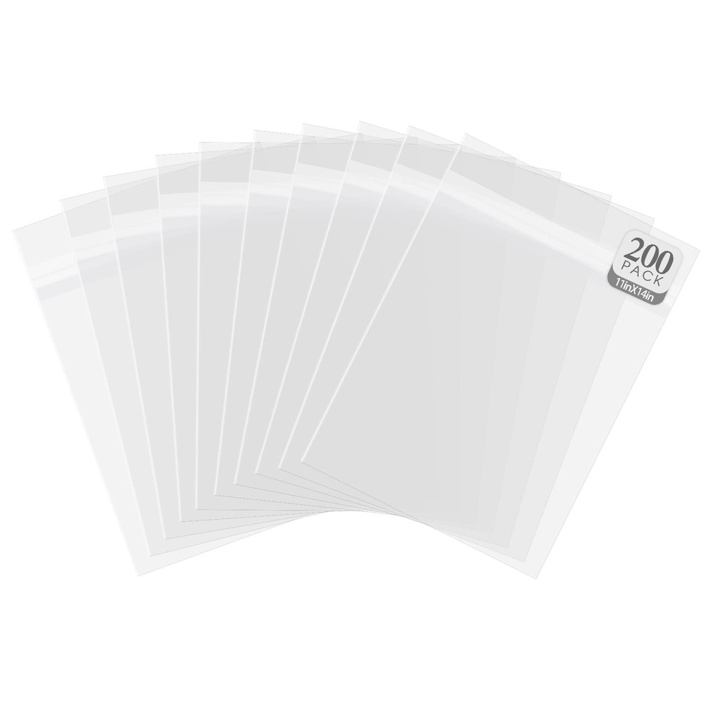 Golden State Art, 200 Pack 11″x 14″ Acid-Free Crystal Clear Sleeves Storage B…