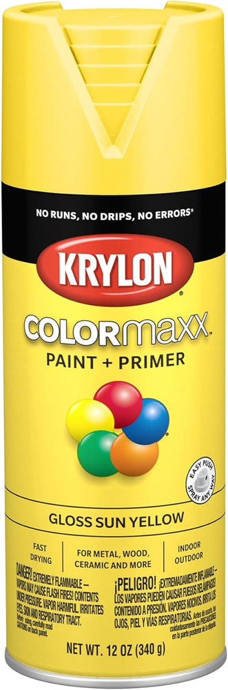 K05541007 COLORmaxx Spray Paint and 12 Ounce (Pack of 1) Sun Yellow