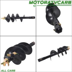 ALL-CARB 12in x 48in Fab Auger Bit 2inch Hex Collar Skid Steer Attachment Part