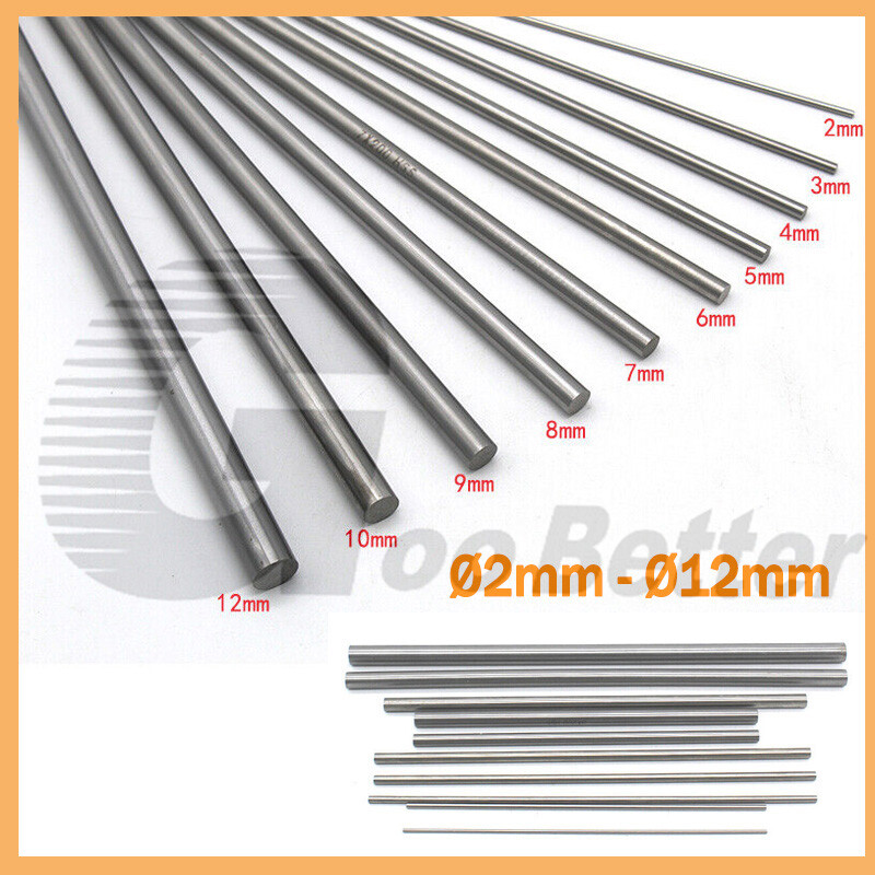 Silver Steel Ground Shaft Rod Round 2mm 3mm 4mm 5mm 6mm 7mm 8mm 9mm 10mm 12mm