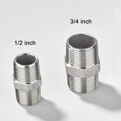 4PCS Hex Nipple 3/4″ Male X 3/4″ Male Pipe Fittings, 304 Stainless Steel 3/4 Inc