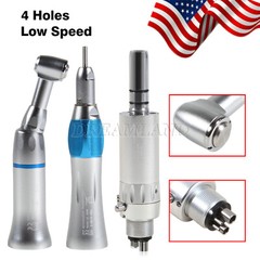 Dental Slow Low Speed Handpiece Contra Angle Straight Air Motor 2/4 Holes E-Type
