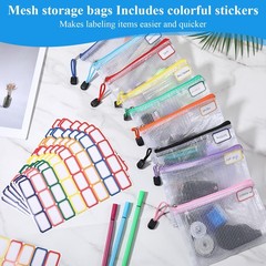 36 Pcs Mesh Zipper Pouch, 4.7×6.5 inch Waterproof Zip Mesh Bags with 2 Sheets…
