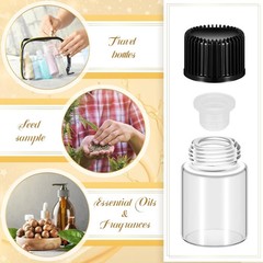 2ml Clear Small Glass Vials 100pcs with Screw Caps(100pcs) 100pcs,