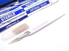 10 Disposable Scalpel #11 Sterile Plastic Handle