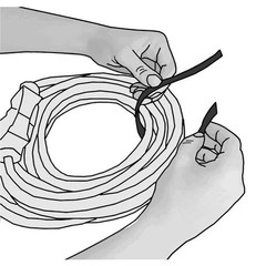 Hook and Loop Brand No Adhesive, 75 ft, 1/2 in W, Black 189755 Hook and Loop