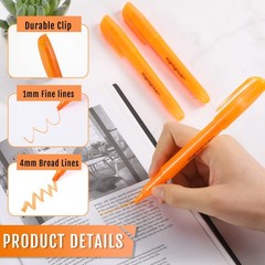 60 PCS Pastel Highlighters Bulk Bright Color Marker Chisel Tip Fast Dry Orange