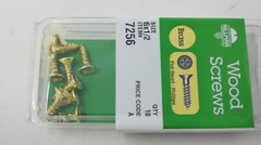 10 Blister Packs of 10 Hillman 6 x 1/2 Brass Screws For a Total of 100 Screws