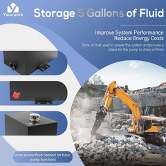 5 Gallon Hydraulic Fluid Reservoir Tank with Outlet 0.75″ FNP & Inlet 1.5″ FNPT