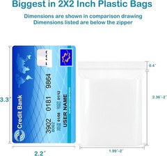 Versatile 2”X 2” Clear Zip Lock Bags – 100 Count for Jewelry, Photos & More