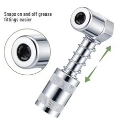 90 Degree Grease Coupler Fitting Tool Quick Connect Grease Gun Adapter Car Truck
