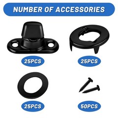Marine Grade Twist Lock Fasteners 25 Sets Rustproof Coating Turn Button Eyelet
