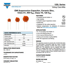 QTY (20) 125LS22BR VISHAY .022uf 400Vac-X1 125Vac-Y4 SUPPRESSION CERAMIC DISC