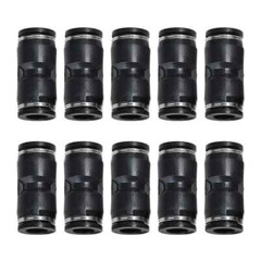 Straight Air Line Union Push To Connect Air Fittings For 3/8″ OD Pneumatic 10Pcs