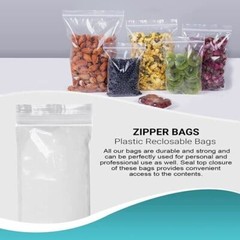 100 Pack 6×15 Inch Clear Reclosable Zipper Bag Plastic Poly Zip Lock Bags 2Mil