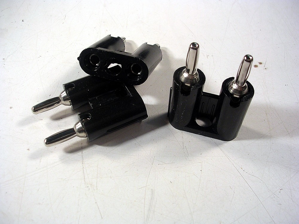 HH SMITH LOT (2) 210-103 DUAL BANANA Jack to Dual Banana Plug Black