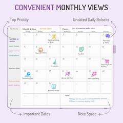 Undated Weekly Planner for 2026, Simplified Weekly & Monthly Calendar Planner…