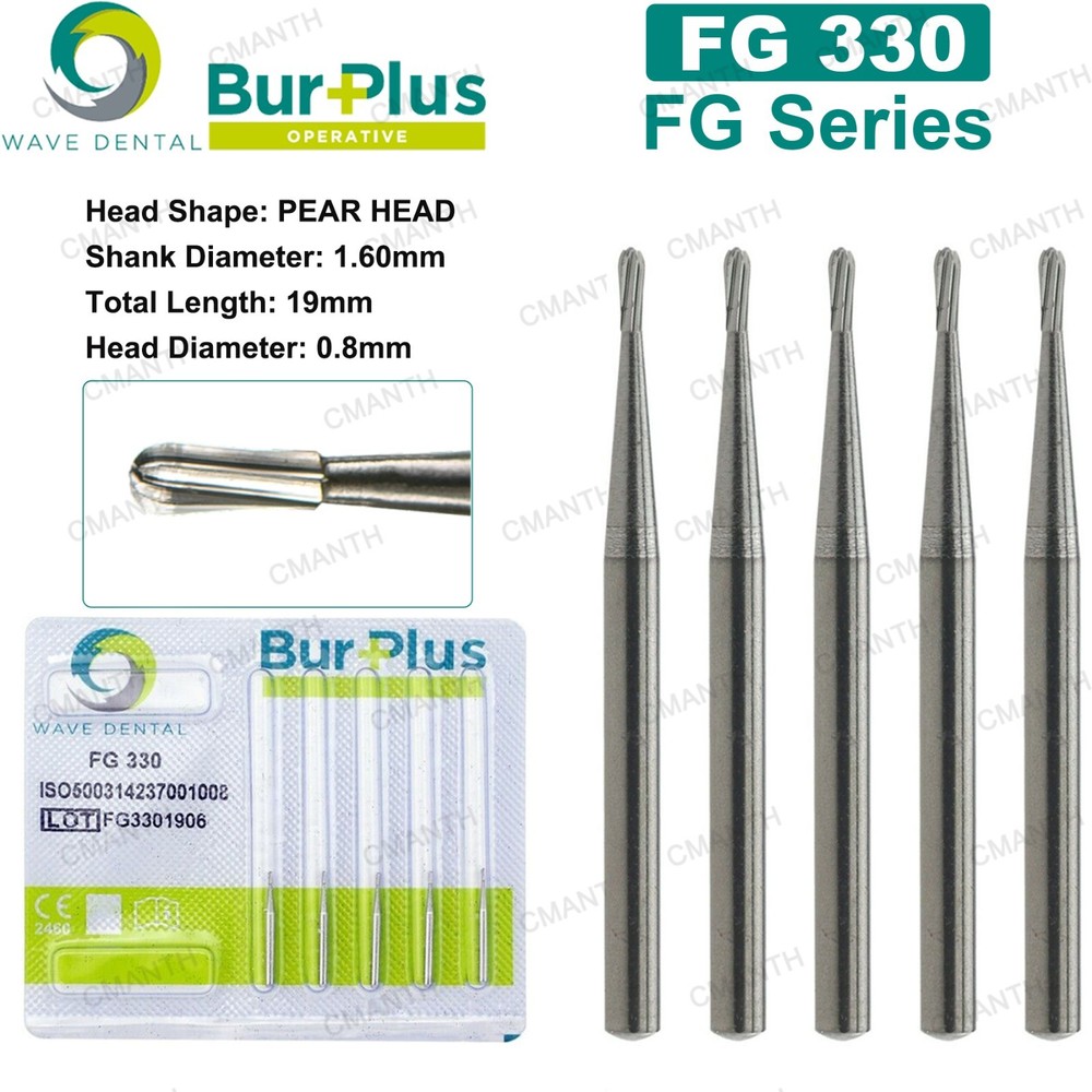 WAVE Dental Carbide Burs Surgical Bur Pear Head FG 330 331 High Speed Handpiece