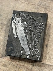 Printing Letterpress Printers Block Bride And Groom / Wedding Dress (1602)