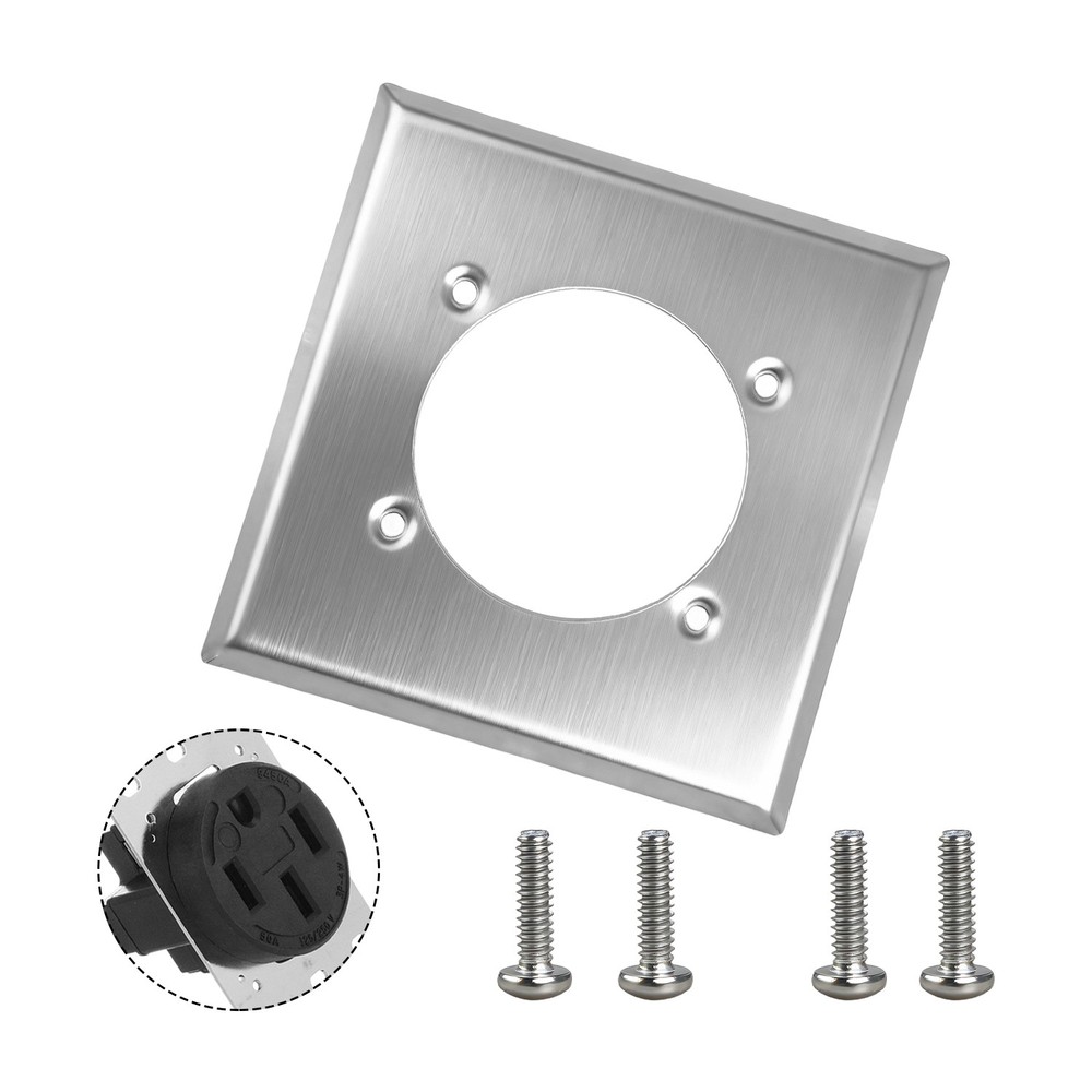 2 Gang Single Hole Outlet Cover Wall Plate Ø 2.48″ for Hubbell HBL9450A 14-50R
